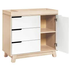 Hudson 3-Drawer Changer Dresser with Removable Changing Tray - Washed Natural / White
