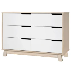 Hudson 6-Drawer Double Dresser - Washed Natural / White