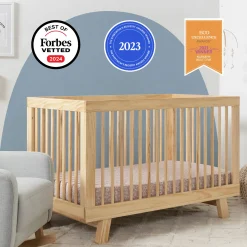 Hudson 3-in-1 Convertible Crib with Toddler Bed Conversion Kit - Natural Finish