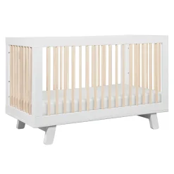 Hudson 3-in-1 Convertible Crib - White / Washed Natural