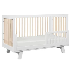 Hudson 3-in-1 Convertible Crib - White / Washed Natural