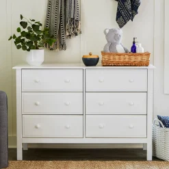Jayden 6-Drawer Double Wide Dresser - White