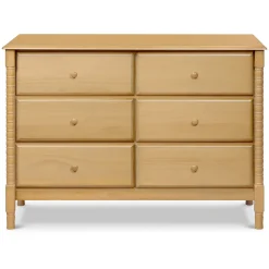 Jenny Lind Spindle 6-Drawer Dresser - Honey