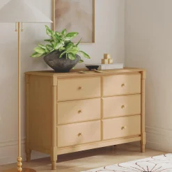 Jenny Lind Spindle 6-Drawer Dresser - Honey
