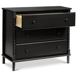 Jenny Lind Spindle 3-Drawer Dresser - Ebony Black