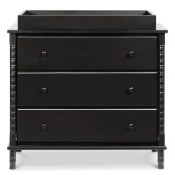 Jenny Lind Spindle 3-Drawer Dresser - Ebony Black