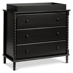 Jenny Lind Spindle 3-Drawer Dresser - Ebony Black