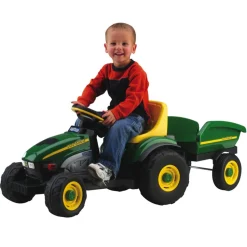 John Deere Farm Tractor With Trailer - Green/Yellow
