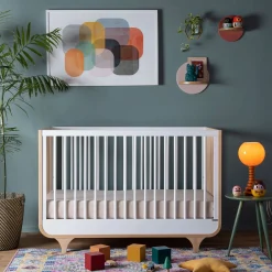 Jolly 3-In-1 Convertible Crib - White/Natural