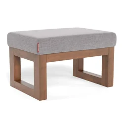 Joya Ottoman - Pebble Grey / Walnut