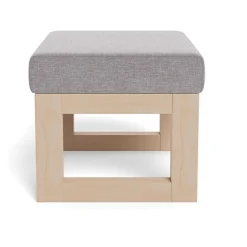 Joya Ottoman - Pebble Grey / Maple