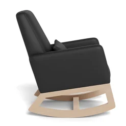 Joya Rocking Chair - Black Leather / Natural Wood
