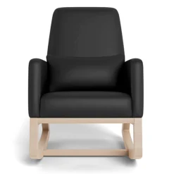 Joya Rocking Chair - Black Leather / Natural Wood
