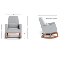 Joya Rocking Chair - White Faux Sheepskin / Maple (In Stock)