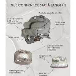 Juliette Diaper Bag - Grey