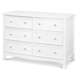 Kalani 6-Drawer Double Wide Dresser - White Finish