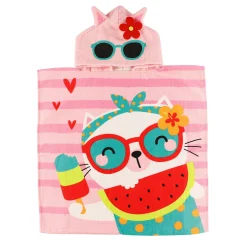Kid Hooded Towel - Summer Kitty