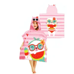 Kid Hooded Towel - Summer Kitty