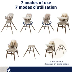 Kiskadee 360° Rotating High Chair - Natural