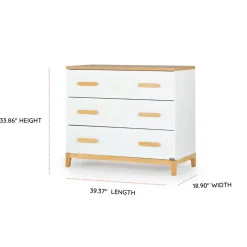LaLa Little 3-Drawer Dresser - White/Natural