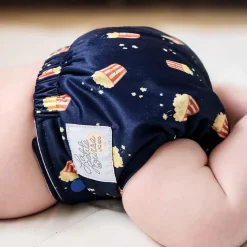 Large Elastic Cloth Diaper 8-35lb- Popcorn