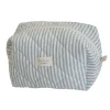 Large Quilted Pouch- Sage Stripes