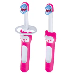 Learn to Brush Baby Toothbrushes (2) - Pink 6months+
