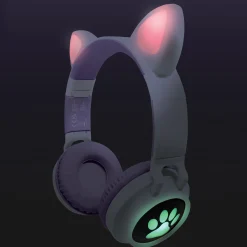 Lexibook - 2 in 1 Bluetooth® and Wired Headphones with lights - Cat Ear