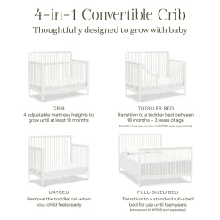 Liberty 4-in-1 Convertible Spindle Crib - Warm White