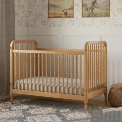 Liberty 3-in-1 Convertible Spindle Crib With Conversion Kit - Honey