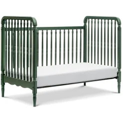 Liberty 3-in-1 Convertible Spindle Crib With Conversion Kit - Forest Green