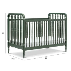 Liberty 3-in-1 Convertible Spindle Crib With Conversion Kit - Forest Green