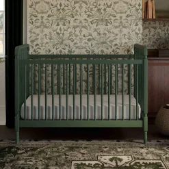 Liberty 3-in-1 Convertible Spindle Crib With Conversion Kit - Forest Green