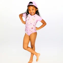 Lilac Flowers Swimsuit 2-6
