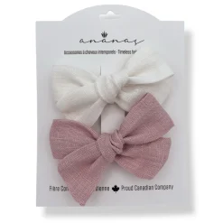 Linen Bow Clips (2)