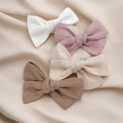 Linen Bow Clips (2)