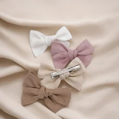 Linen Bow Clips (2)