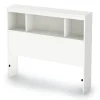 Litchi Twin Bookcase Headboard - Pure White