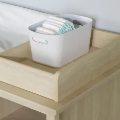 Little Smileys Changing Table with Removable Station - Bleached Oak