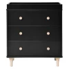 Lolly 3-Drawer Changer Dresser with Removable Changing Tray - Black / Washed Natural