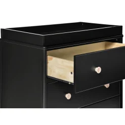 Lolly 3-Drawer Changer Dresser with Removable Changing Tray - Black / Washed Natural