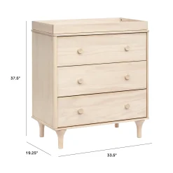 Lolly 3-Drawer Changer Dresser with Removable Changing Tray - Washed Natural