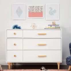 Lolly 6-Drawer Double Dresser - White / Natural