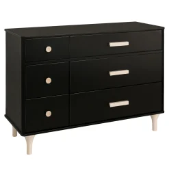 Lolly 6-Drawer Double Dresser - Black / Washed Natural