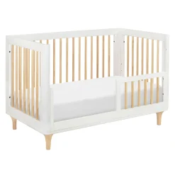 Lolly 3-in-1 Convertible Crib with Toddler Bed Conversion - White / Natural