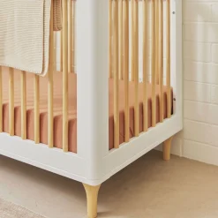 Lolly 3-in-1 Convertible Crib with Toddler Bed Conversion - White / Natural