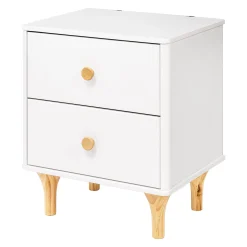 Lolly Nightstand with USB Port - White and Natural