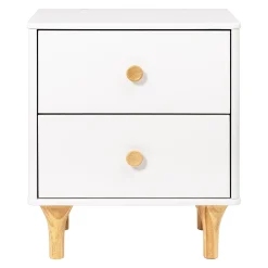 Lolly Nightstand with USB Port - White and Natural