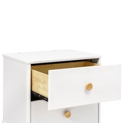 Lolly Nightstand with USB Port - White and Natural