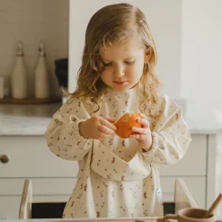 Long-sleeved Bib with integrated pocket 6-24m - Les Fleurs